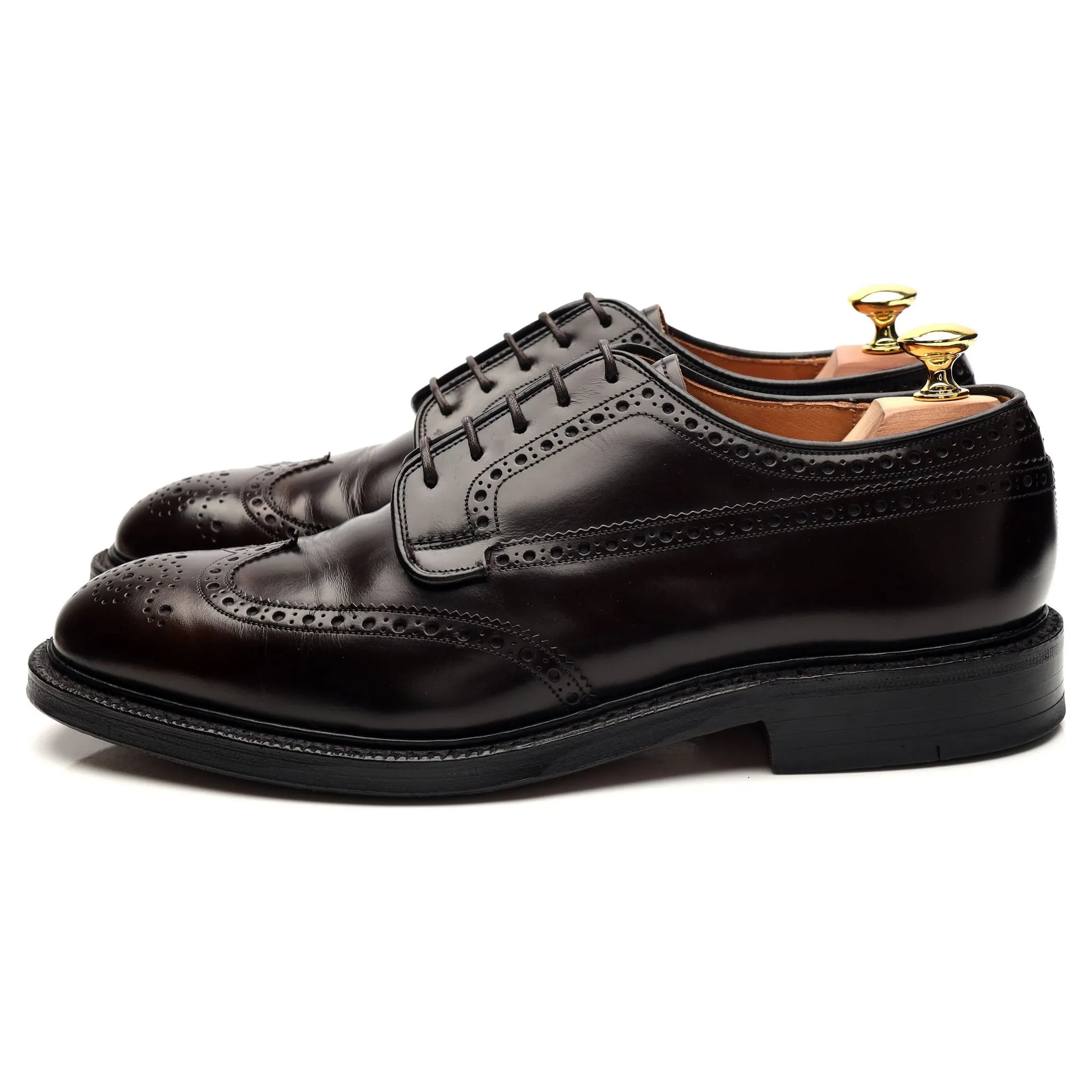 'Grafton' Dark Brown Leather Derby Brogue UK 8 F