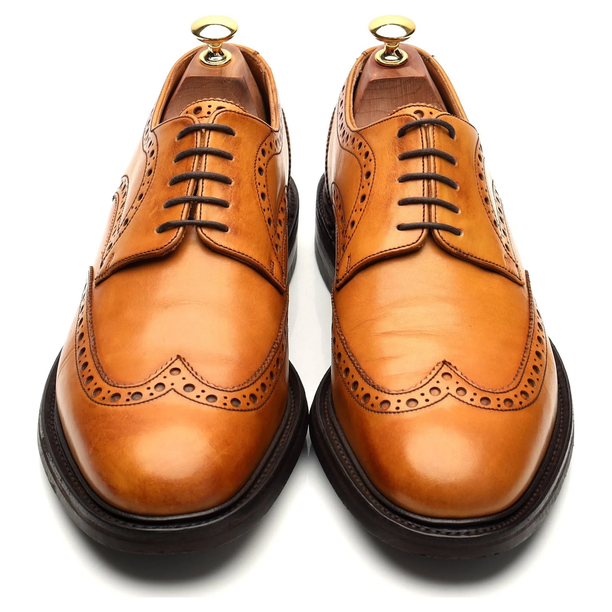 'Grassington' Tan Brown Leather Derby Brogues UK 9.5 F