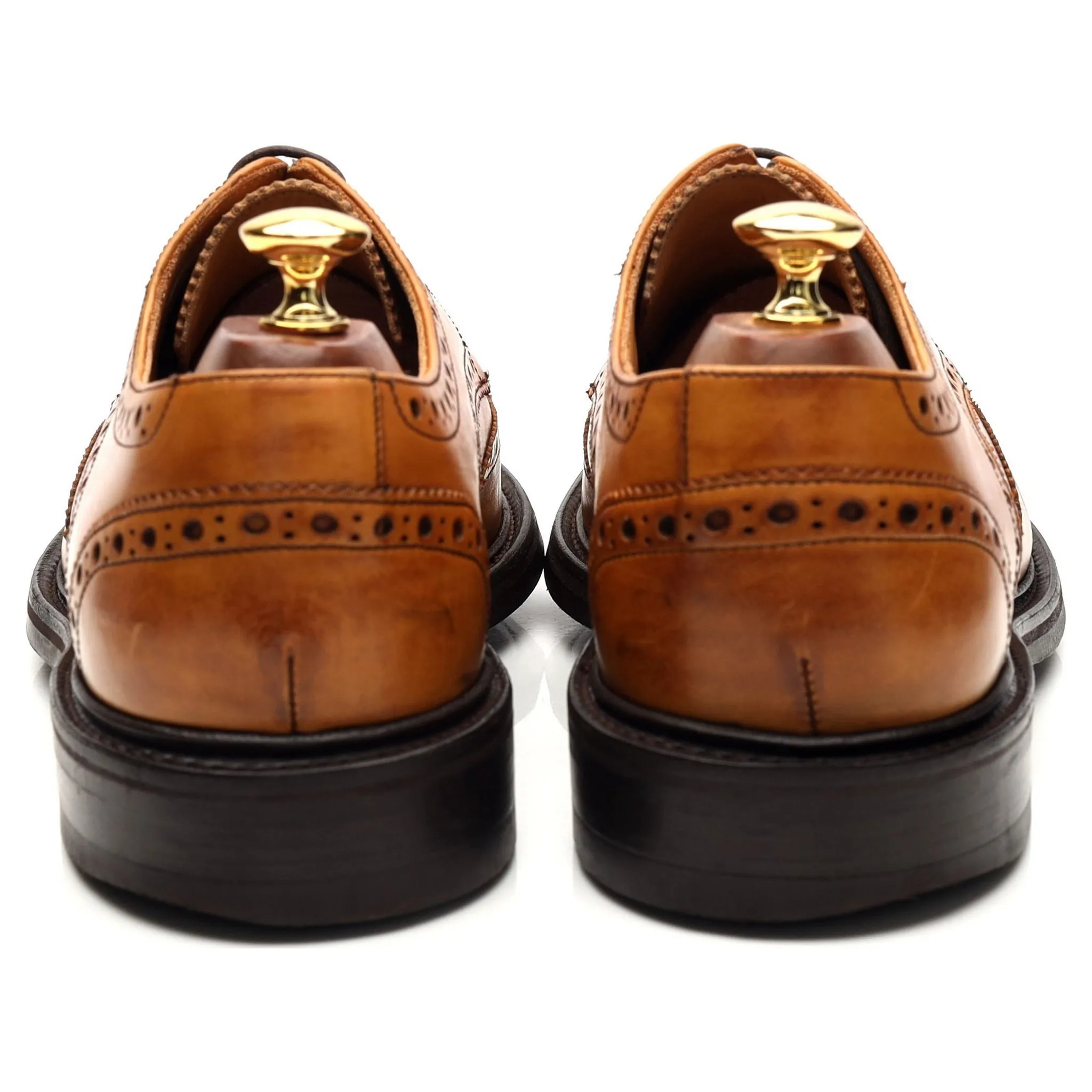 'Grassington' Tan Brown Leather Derby Brogues UK 9.5 F