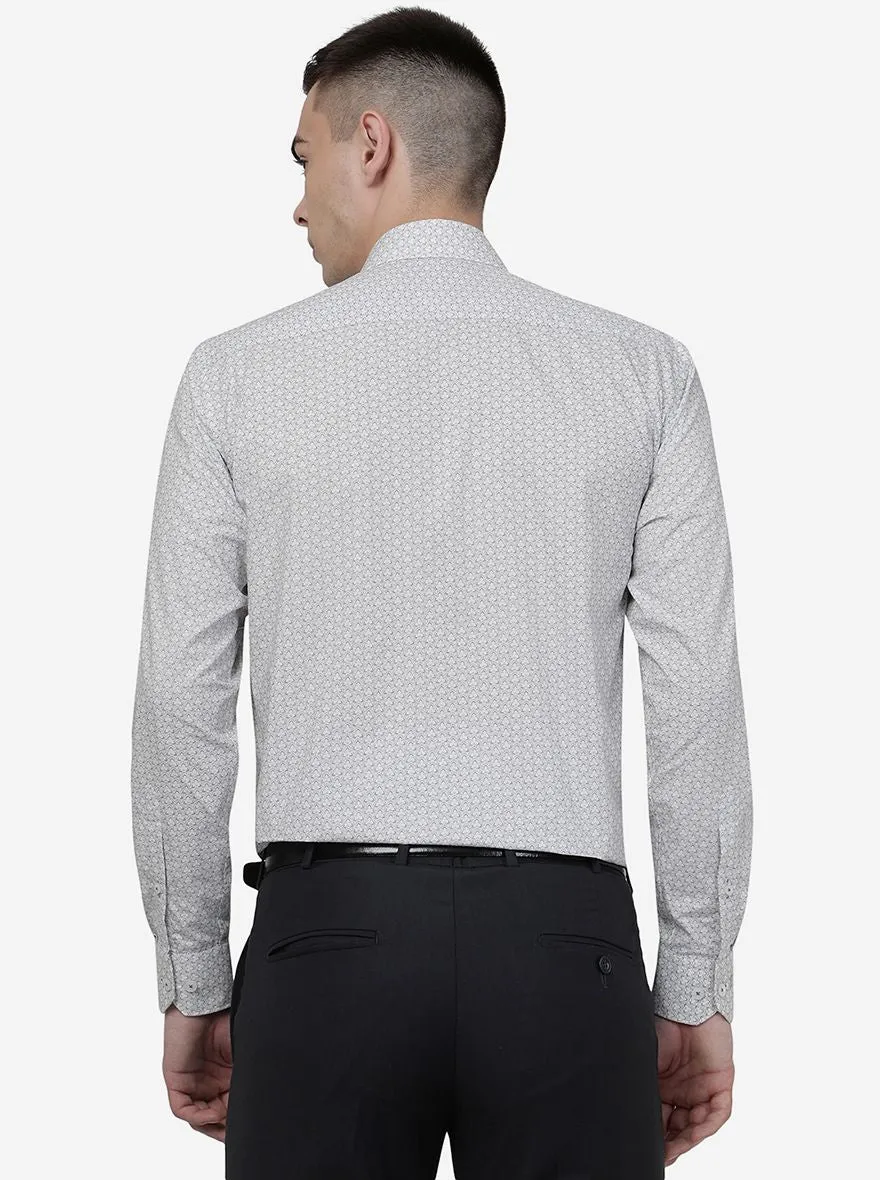 Grey Printed Regular Fit Formal Shirt | JadeBlue