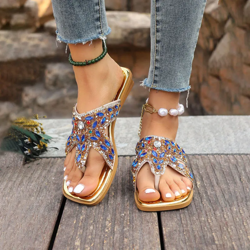 GS Slide | Luxe teenslippers met strass stenen voor dames