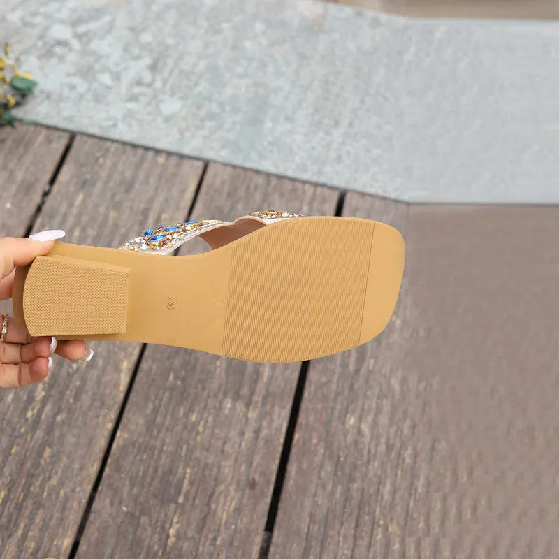 GS Slide | Luxe teenslippers met strass stenen voor dames