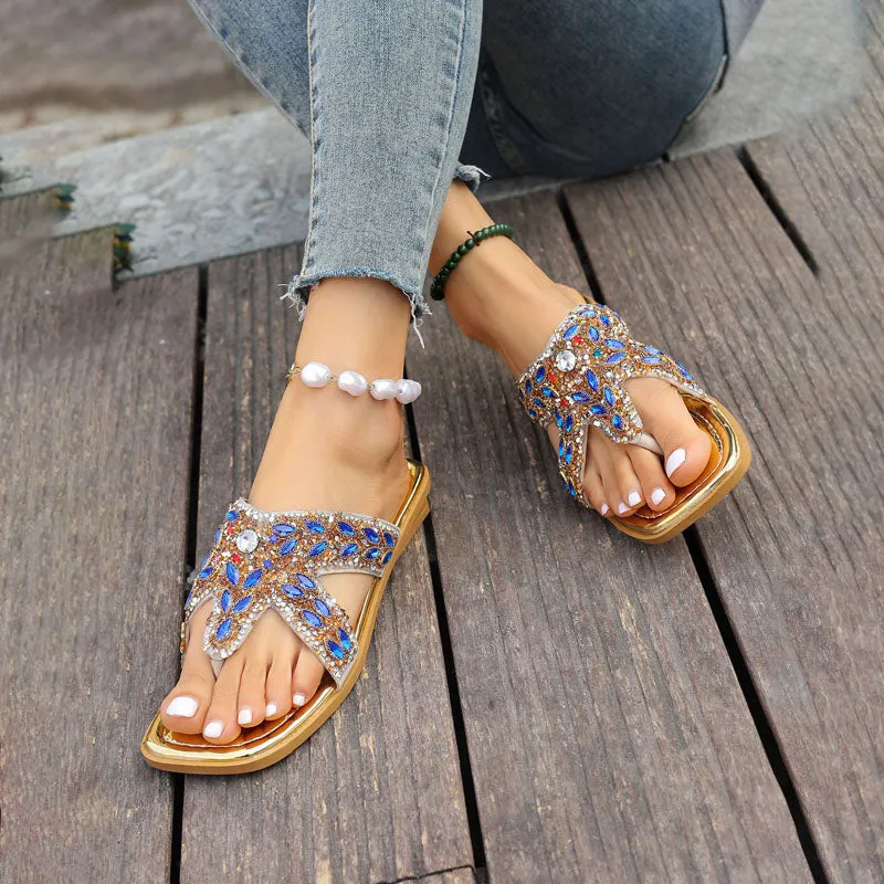 GS Slide | Luxe teenslippers met strass stenen voor dames