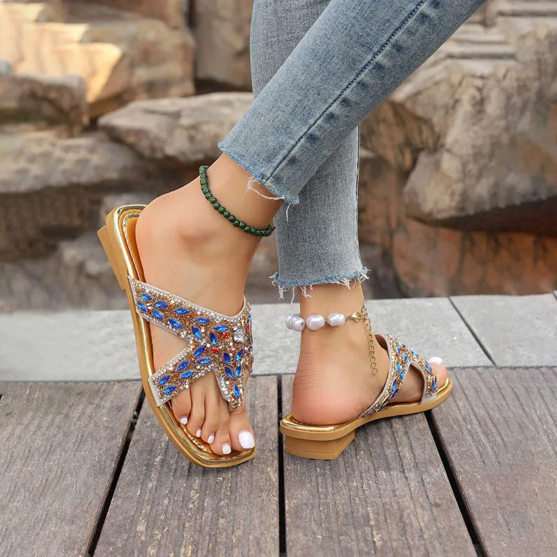 GS Slide | Luxe teenslippers met strass stenen voor dames