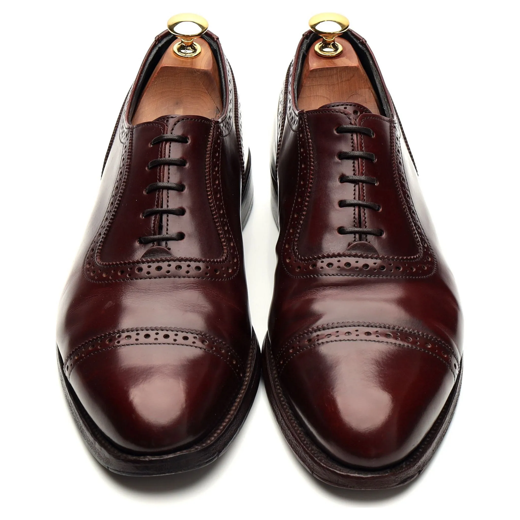 'Hamilton' Burgundy Leather Oxford Brogues UK 9