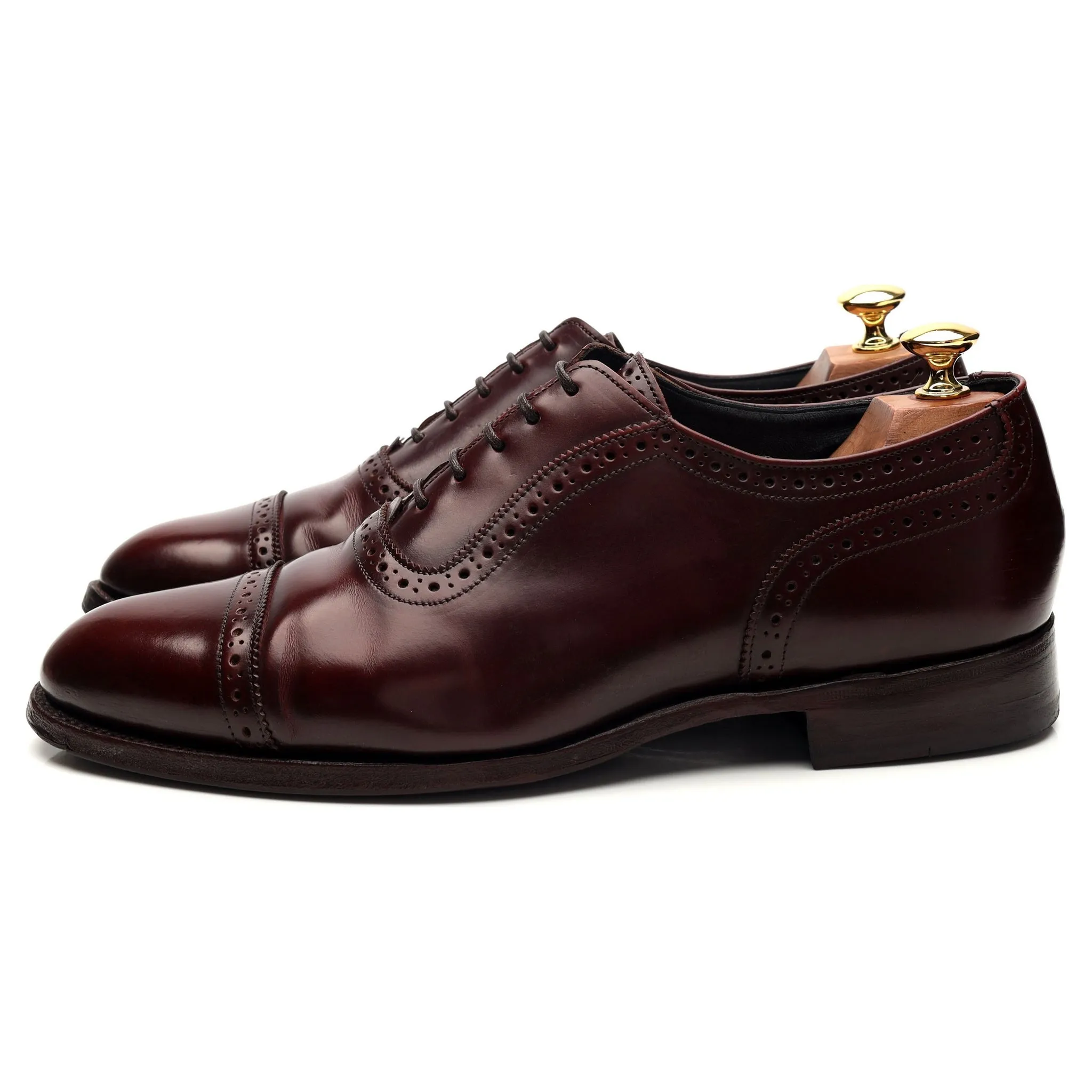 'Hamilton' Burgundy Leather Oxford Brogues UK 9