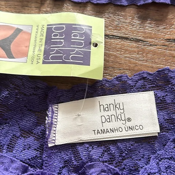 Hanky Panky Purple lace 2 piece set Bralette with matching Low Rise thong PURB