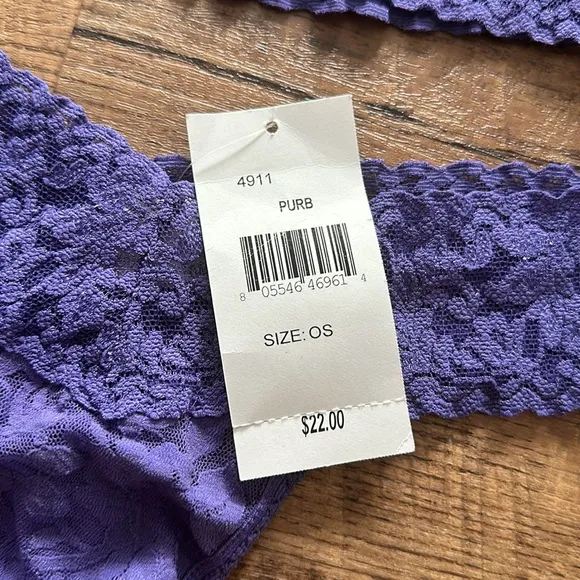 Hanky Panky Purple lace 2 piece set Bralette with matching Low Rise thong PURB
