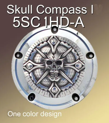 Harley Derby Cover Skull Compass I Emblem - Harley Davidson Accessory