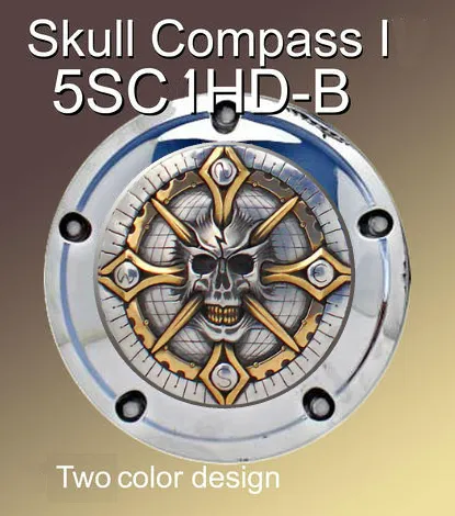 Harley Derby Cover Skull Compass I Emblem - Harley Davidson Accessory