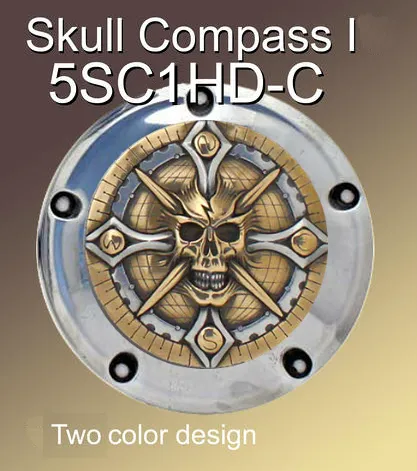 Harley Derby Cover Skull Compass I Emblem - Harley Davidson Accessory