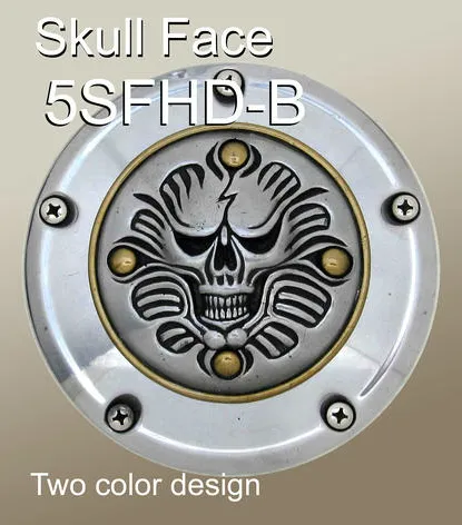 Harley Derby Cover Skull Face Emblem - Harley Davidson Accessory