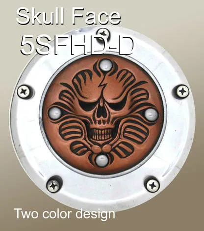 Harley Derby Cover Skull Face Emblem - Harley Davidson Accessory