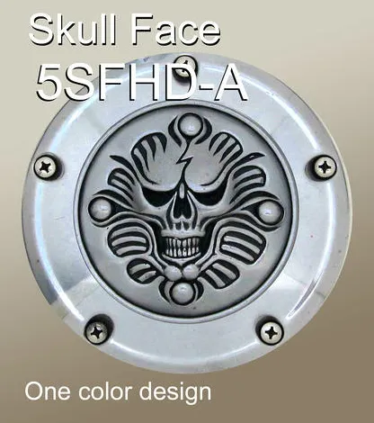 Harley Derby Cover Skull Face Emblem - Harley Davidson Accessory