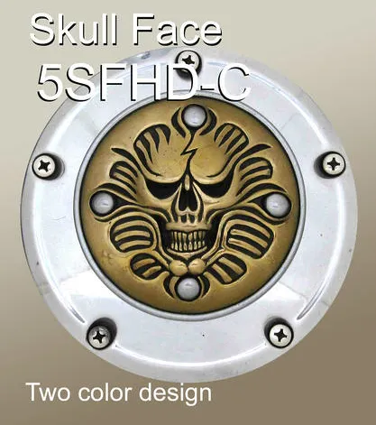 Harley Derby Cover Skull Face Emblem - Harley Davidson Accessory
