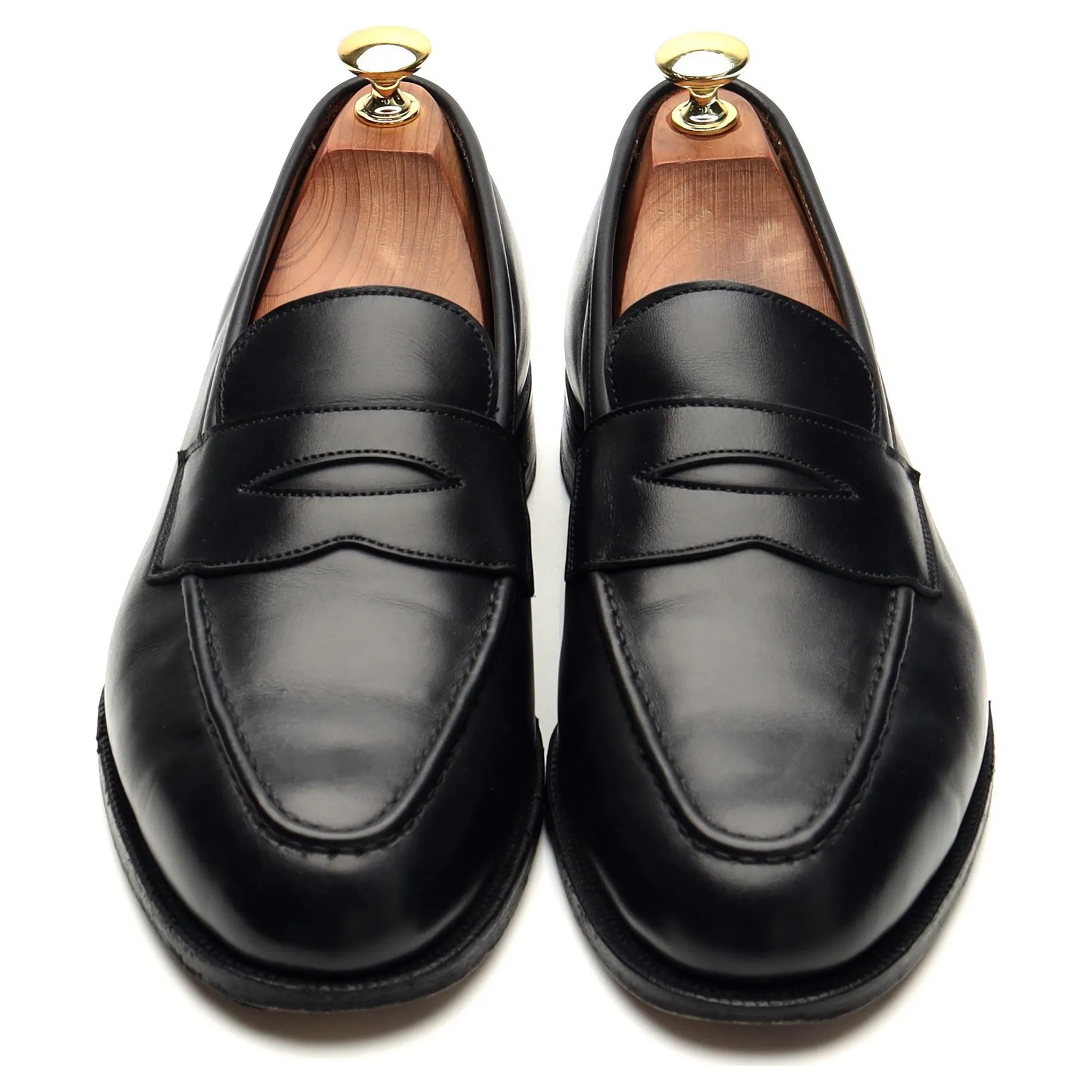 'Harvard' Black Leather Loafers UK 8