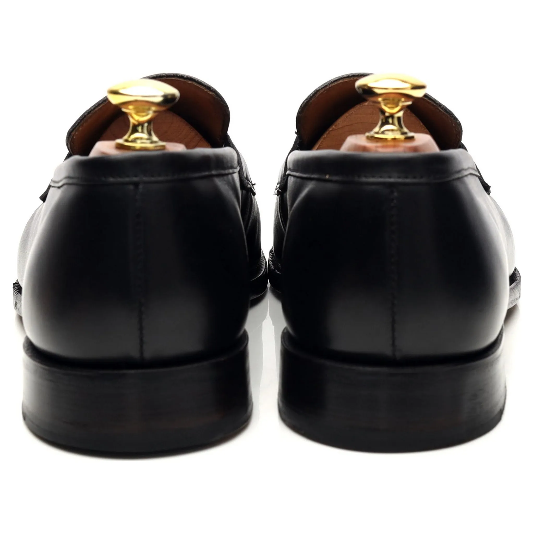'Harvard' Black Leather Loafers UK 8