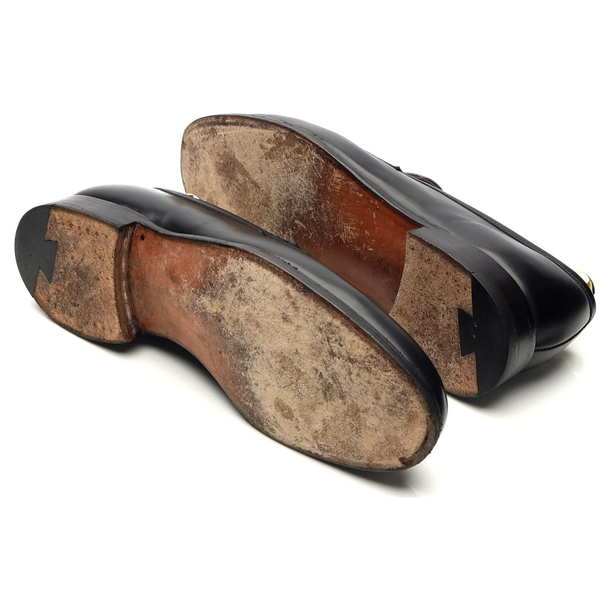 'Harvard' Black Leather Loafers UK 8