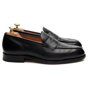 'Harvard' Black Leather Loafers UK 8
