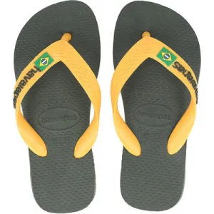HAV. BRASIL LOGO GREEN OLIVE/VIBRANT ORA