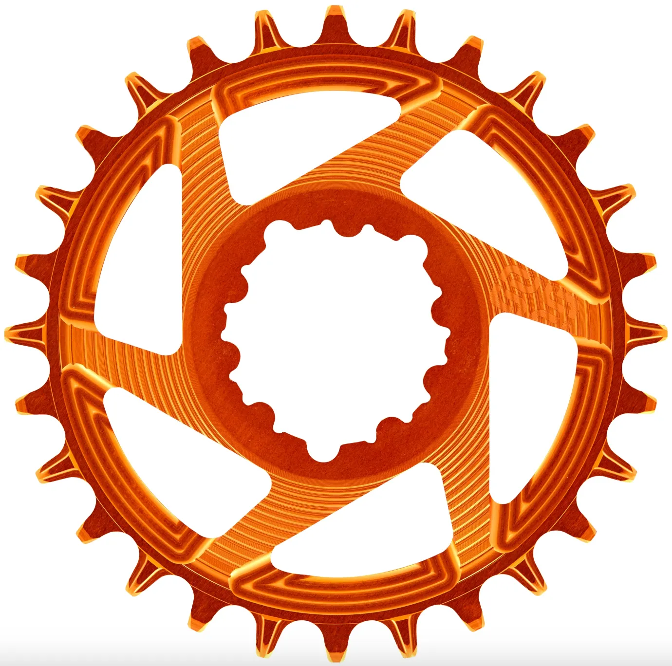 Helix R Guidering - 3-Bolt Direct Mount - 32T - 3mm Offset -Shimano/SRAM 11/12s Chain Compatible - Naranja