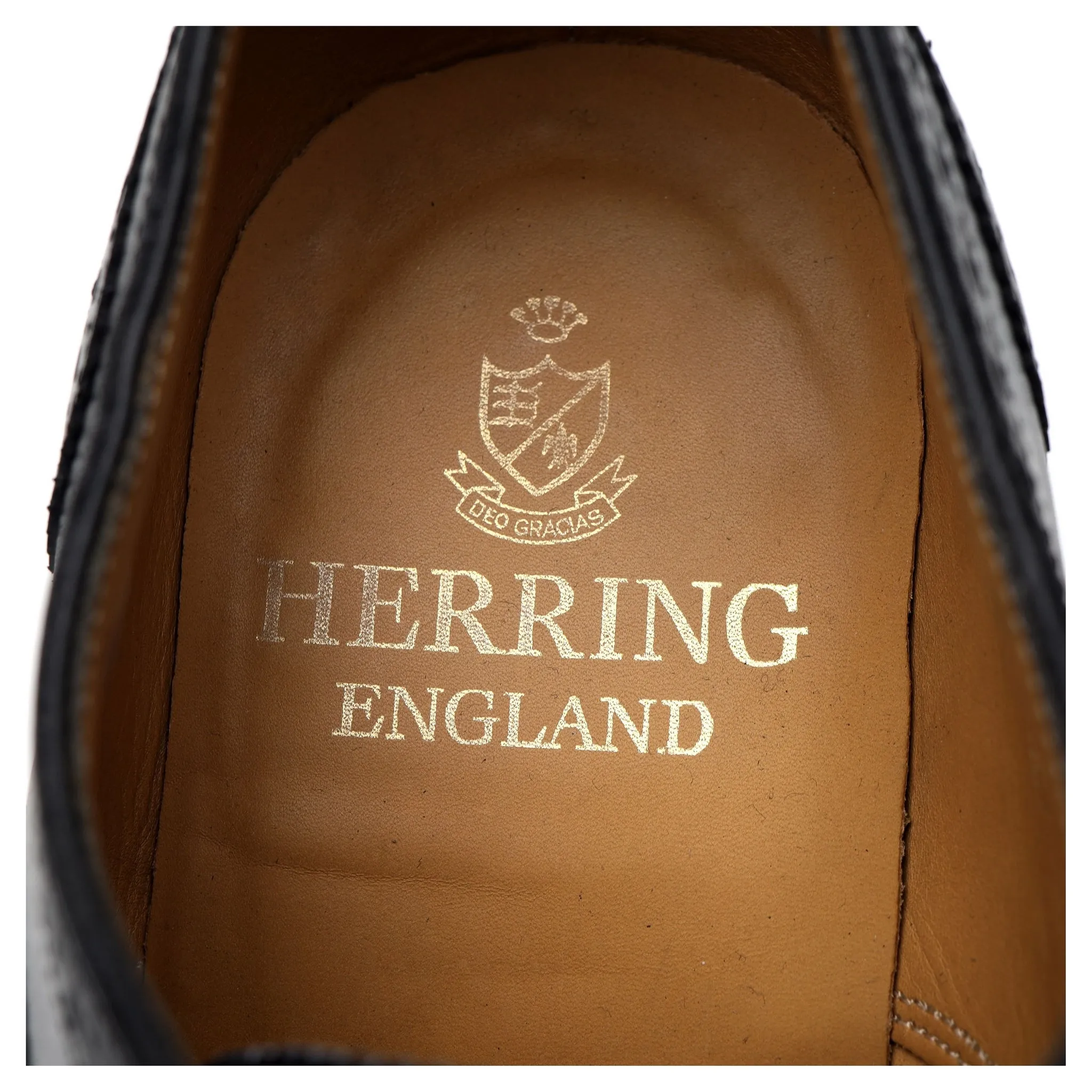 Herring 'Carnaby 2' Black Leather Oxford Brogue UK 9 G