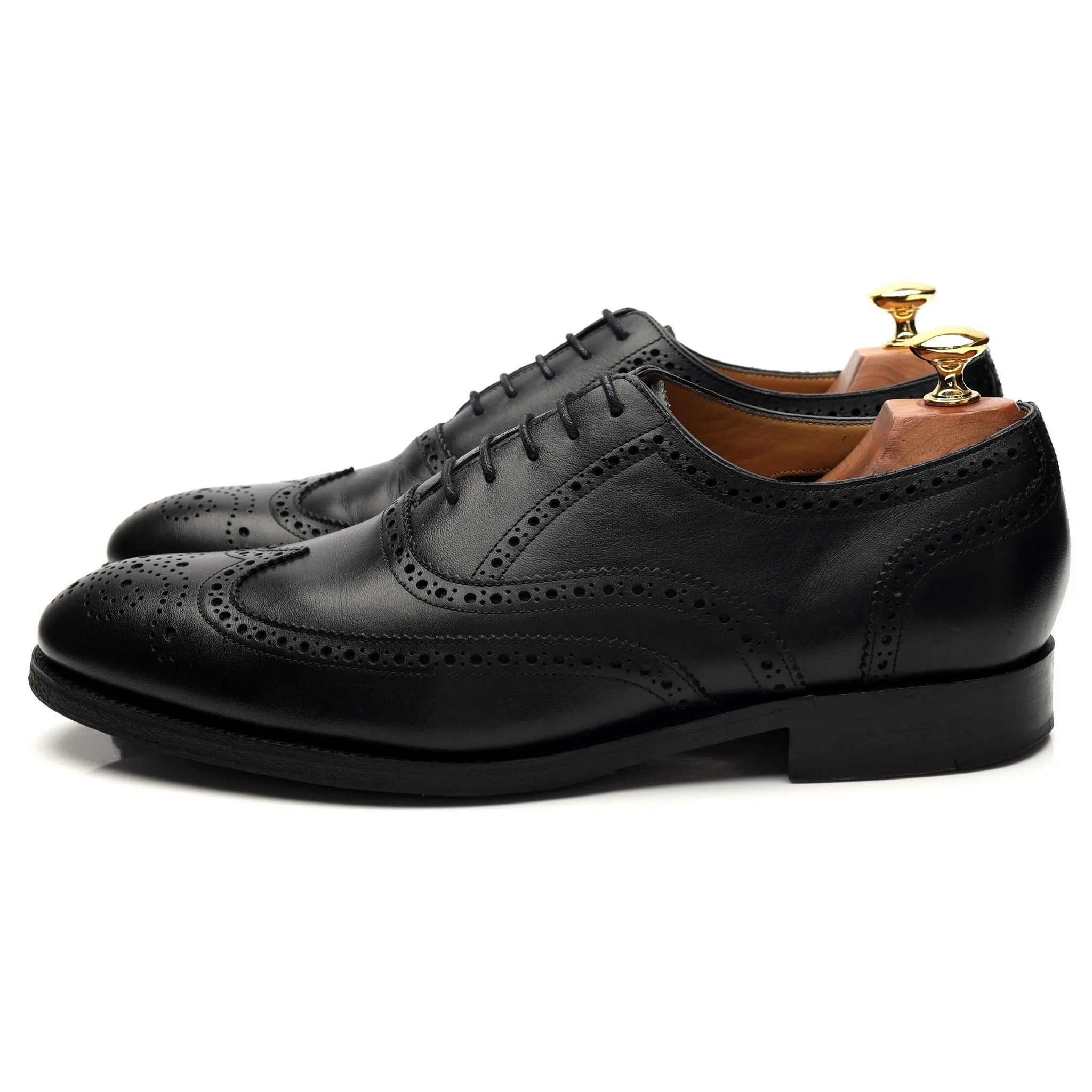 Herring 'Carnaby 2' Black Leather Oxford Brogue UK 9 G