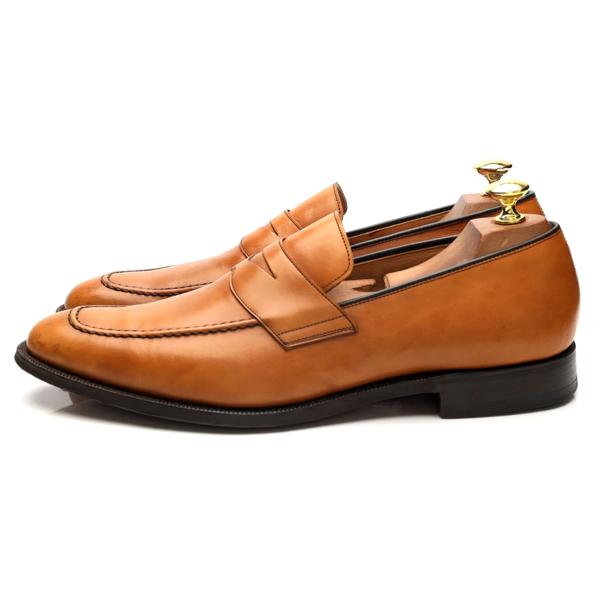 'Hertford 2' Tan Brown Leather Loafers UK 8 F