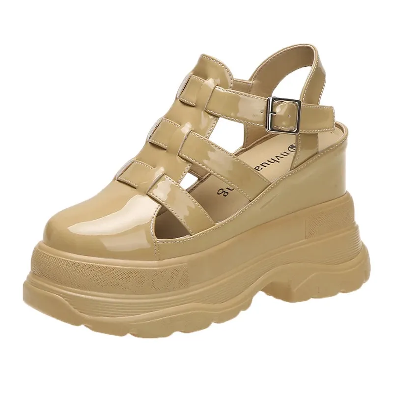 High Platform Sandals New Summer Hidden Heel Casual Mules Shoes Female Outside Beach Slipper Breathable Chunky Sneakers
