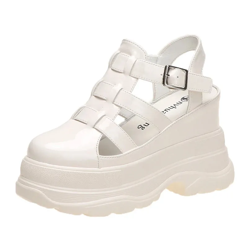 High Platform Sandals New Summer Hidden Heel Casual Mules Shoes Female Outside Beach Slipper Breathable Chunky Sneakers
