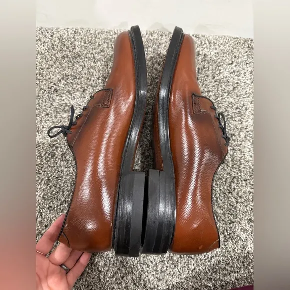Hofheimer's Cavaliers men's brown leather Oxford dress shoes, size 12