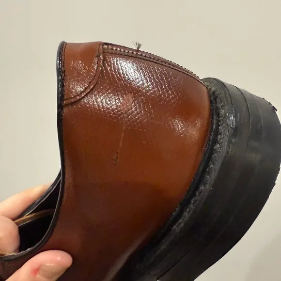 Hofheimer's Cavaliers men's brown leather Oxford dress shoes, size 12