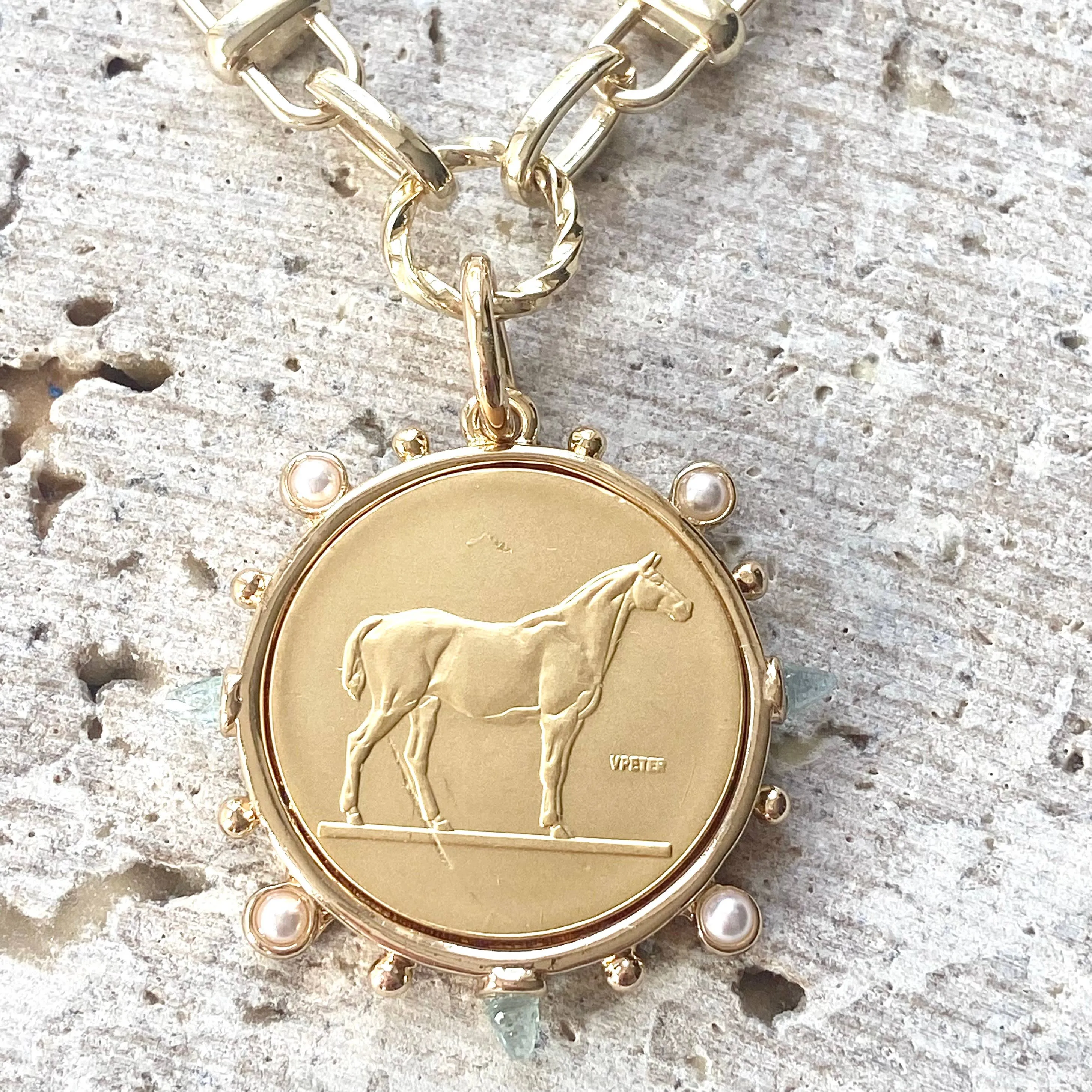 Horse coin equestrian jewelry derby boutique salon