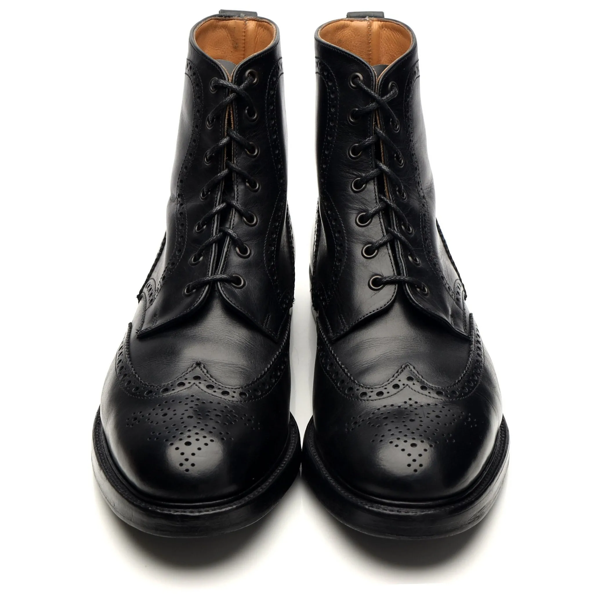 'Howard' Black Leather Boots Brogues UK 12