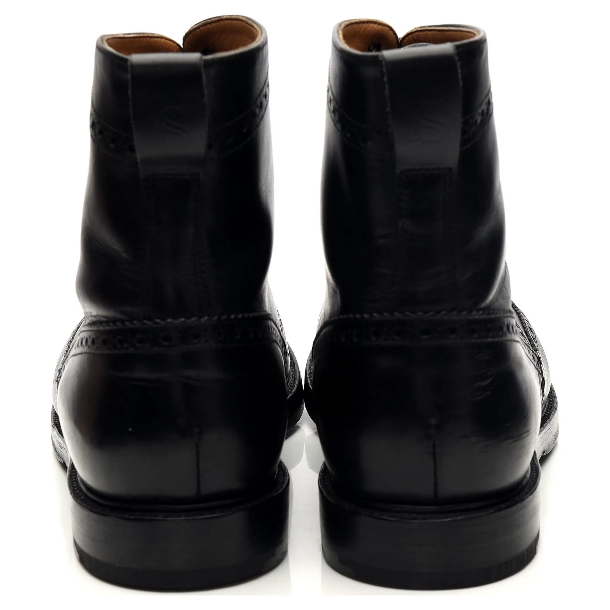'Howard' Black Leather Boots Brogues UK 12