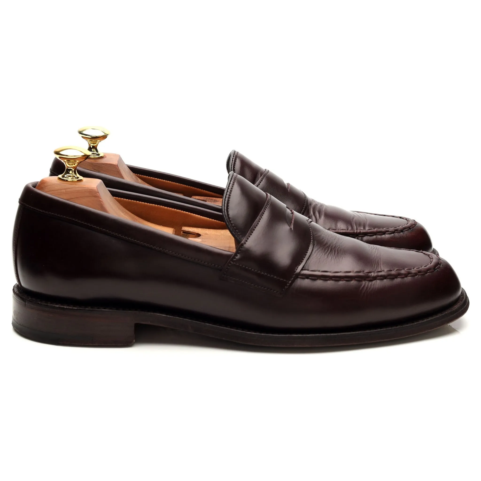 'Howard' Burgundy Leather Loafers UK 8 F
