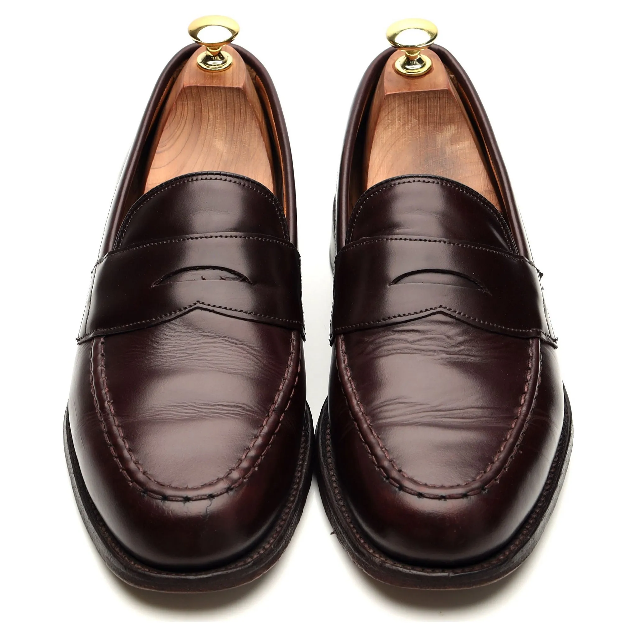 'Howard' Burgundy Leather Loafers UK 8 F