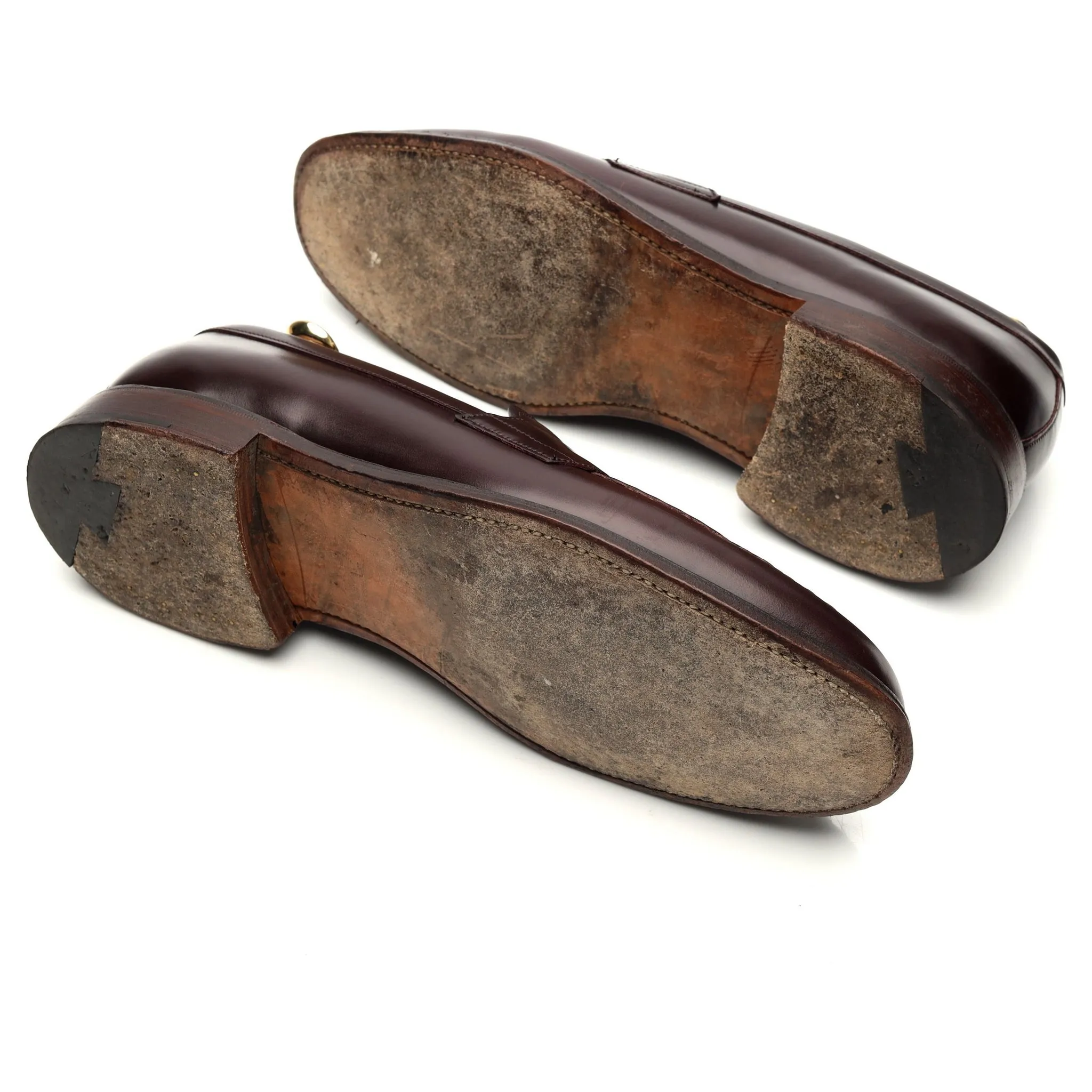 'Howard' Burgundy Leather Loafers UK 8 F