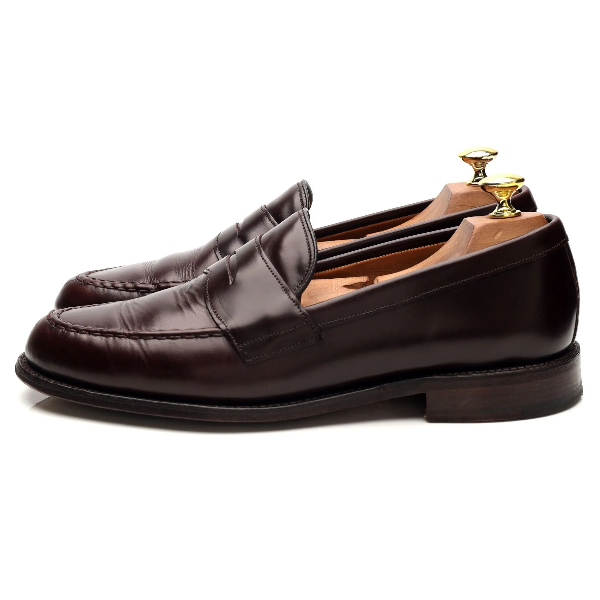 'Howard' Burgundy Leather Loafers UK 8 F
