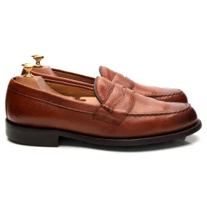 'Howard' Tan Brown Grain Leather Loafers UK 9 F