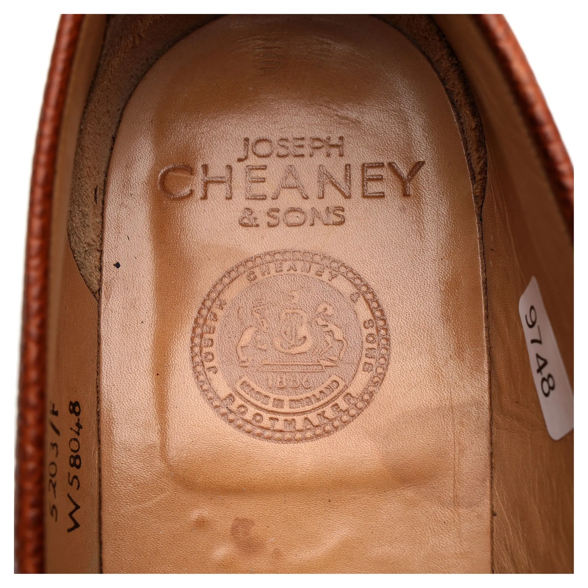 'Howard' Tan Brown Grain Leather Loafers UK 9 F