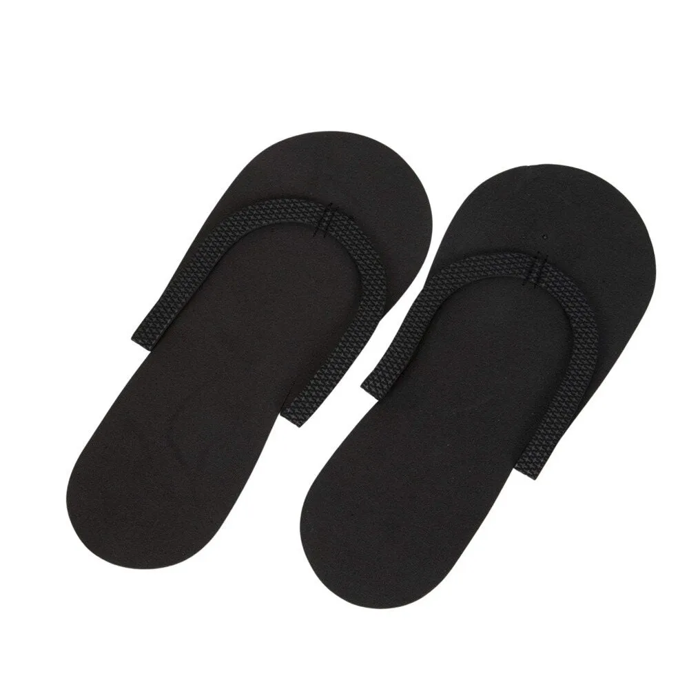 Ikonna Slip-Resistant Pedi Slippers - Black / 12 pair