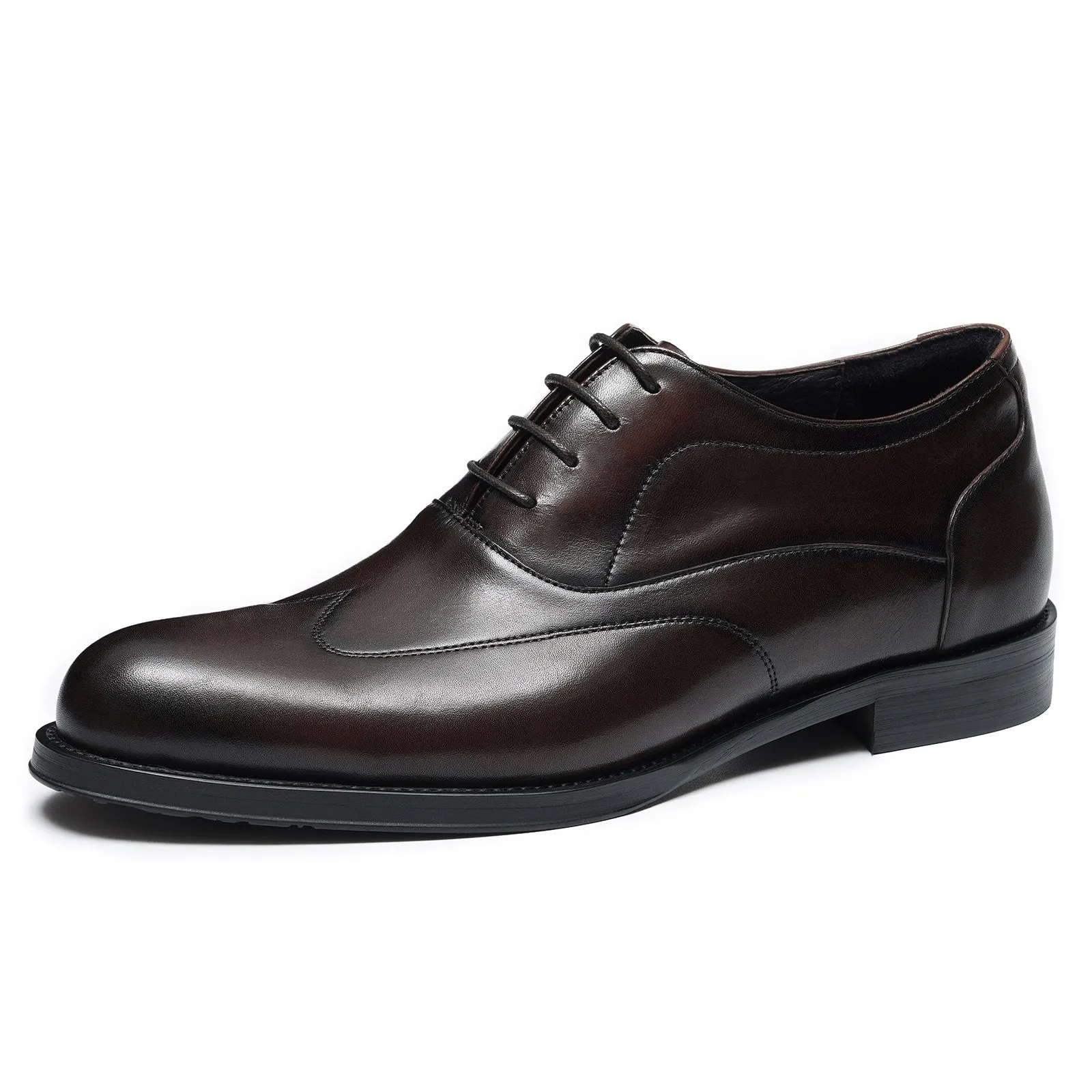 Inner Height Increasing Leather Shoes Men's Top Layer Cowhide Business Formal Wear Pointed Oxford Shoes Wedding Men's Shoes21311