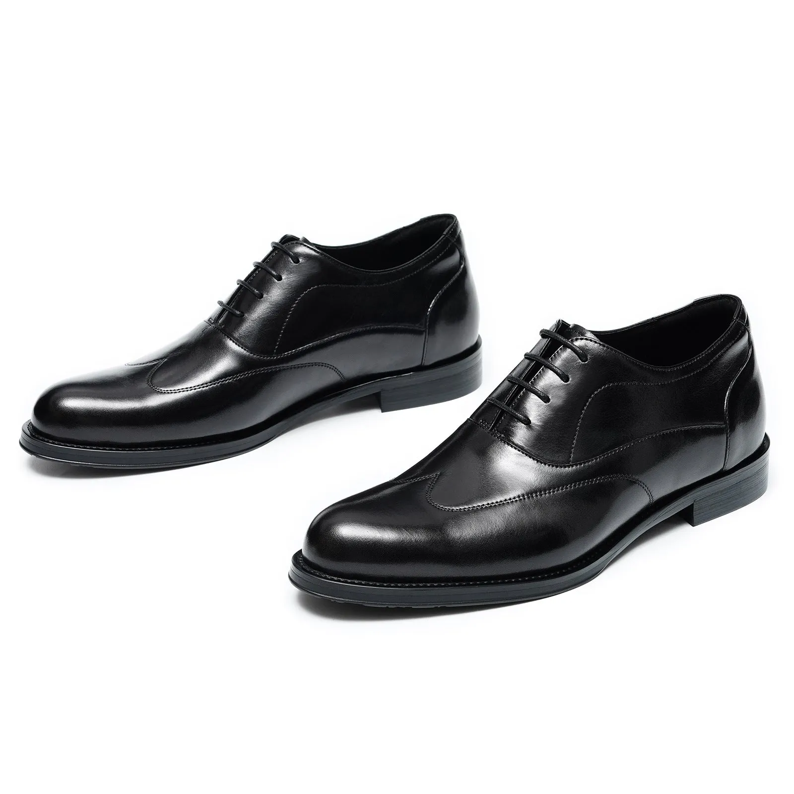 Inner Height Increasing Leather Shoes Men's Top Layer Cowhide Business Formal Wear Pointed Oxford Shoes Wedding Men's Shoes21311