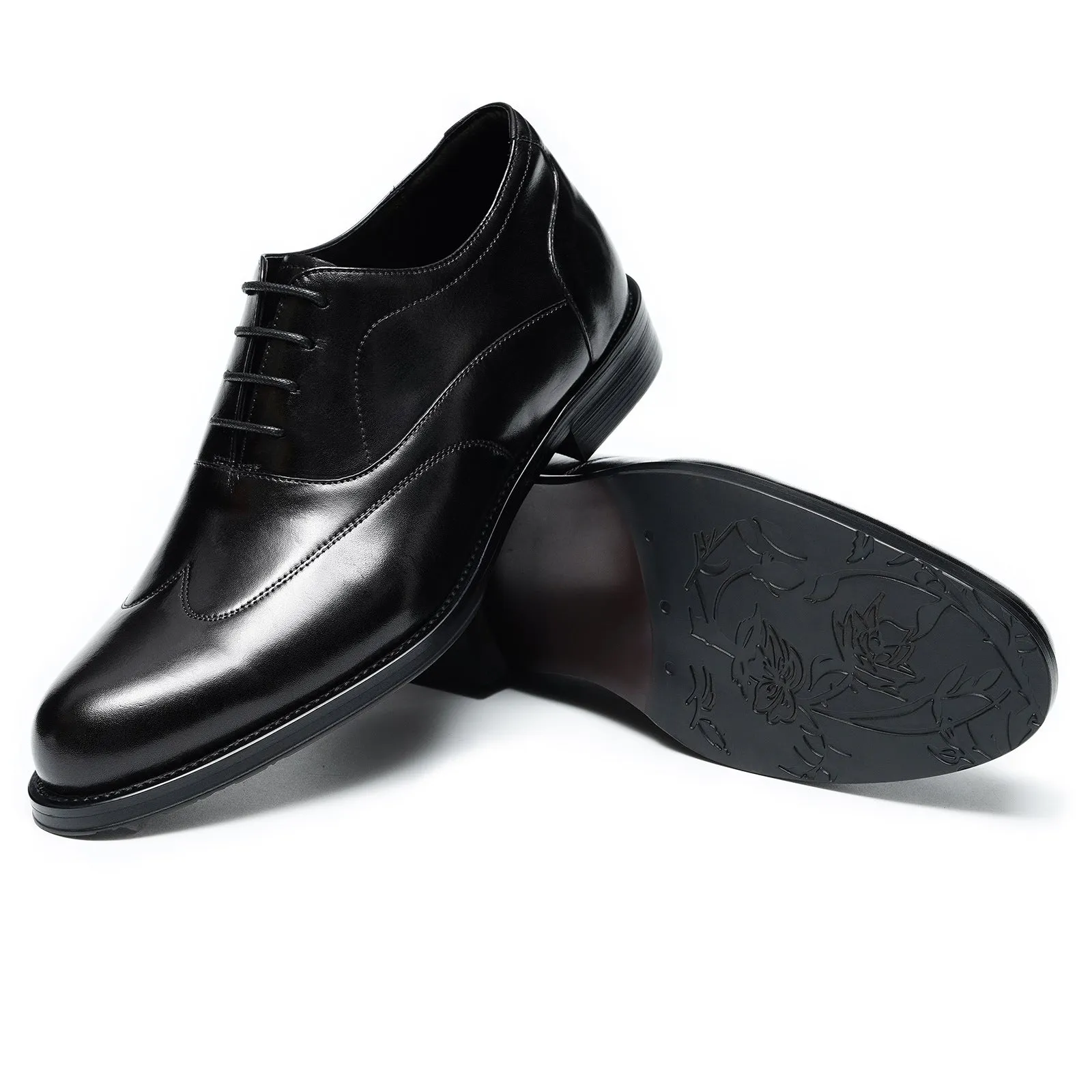 Inner Height Increasing Leather Shoes Men's Top Layer Cowhide Business Formal Wear Pointed Oxford Shoes Wedding Men's Shoes21311