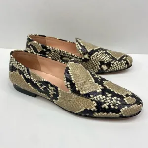 J.Crew Cecile Smoking Slippers Leather Embossed Snakeskin AQ135 Size 6.5