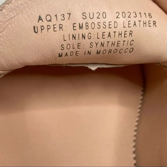 J.Crew Cecile Smoking Slippers Leather Embossed Snakeskin AQ135 Size 6.5