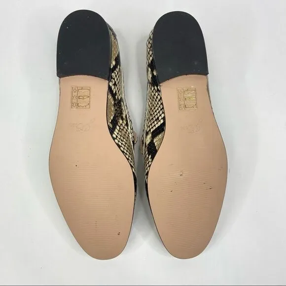 J.Crew Cecile Smoking Slippers Leather Embossed Snakeskin AQ135 Size 6.5
