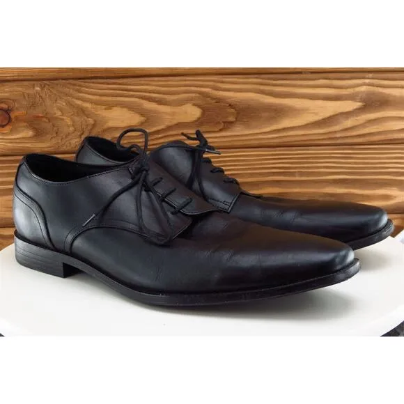 Joseph‎ Abboud Sz 11 Derby Oxfords Black Leather Men Lace Up Medium