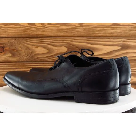 Joseph‎ Abboud Sz 11 Derby Oxfords Black Leather Men Lace Up Medium